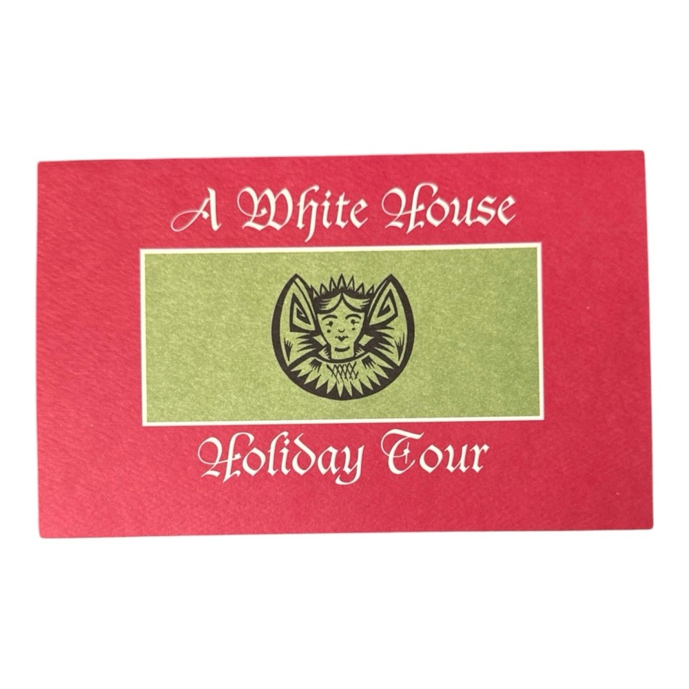 White House Holiday Tour Christmas Greeting Card Collectible 1993 Clintons